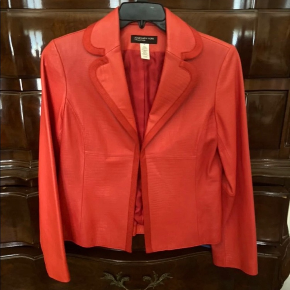 Leather jacket from Jones New York Collection - snake print embossed!